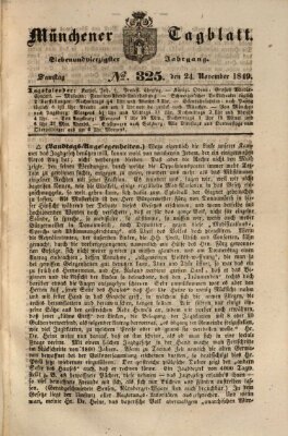 Münchener Tagblatt Samstag 24. November 1849