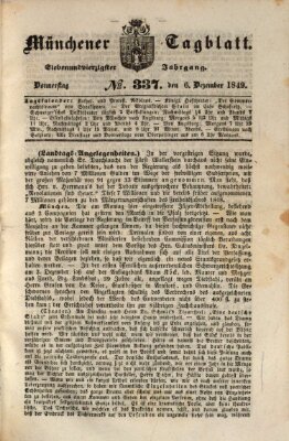 Münchener Tagblatt Donnerstag 6. Dezember 1849