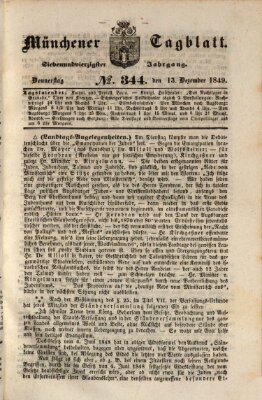 Münchener Tagblatt Donnerstag 13. Dezember 1849