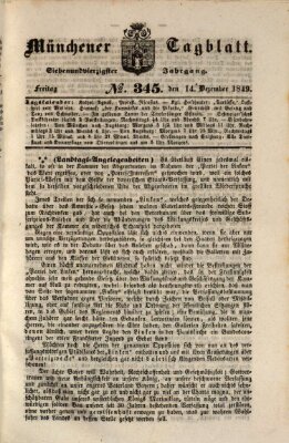 Münchener Tagblatt Freitag 14. Dezember 1849