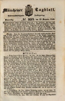 Münchener Tagblatt Donnerstag 27. Dezember 1849