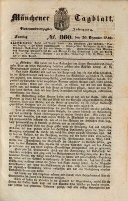 Münchener Tagblatt Sonntag 30. Dezember 1849