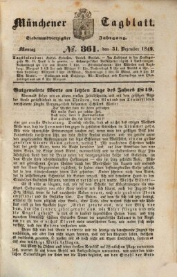 Münchener Tagblatt Montag 31. Dezember 1849