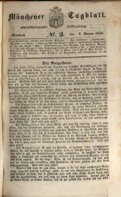 Münchener Tagblatt Mittwoch 2. Januar 1850