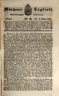 Münchener Tagblatt Sonntag 6. Januar 1850