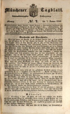 Münchener Tagblatt Montag 7. Januar 1850