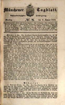 Münchener Tagblatt Dienstag 8. Januar 1850