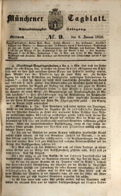 Münchener Tagblatt Mittwoch 9. Januar 1850