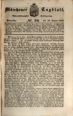 Münchener Tagblatt Donnerstag 10. Januar 1850