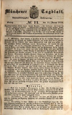 Münchener Tagblatt Freitag 11. Januar 1850