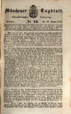 Münchener Tagblatt Sonntag 13. Januar 1850