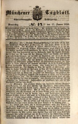 Münchener Tagblatt Donnerstag 17. Januar 1850