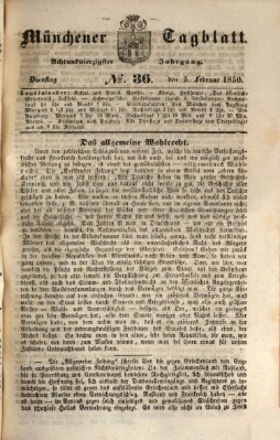 Münchener Tagblatt Dienstag 5. Februar 1850