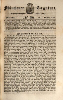 Münchener Tagblatt Donnerstag 7. Februar 1850