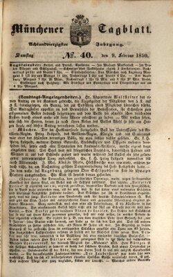 Münchener Tagblatt Samstag 9. Februar 1850