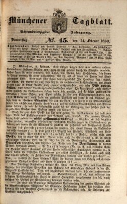 Münchener Tagblatt Donnerstag 14. Februar 1850