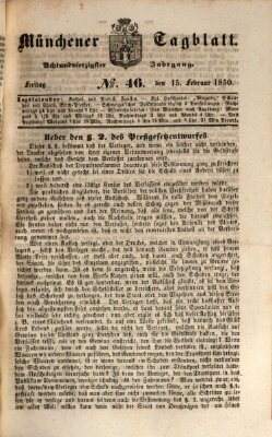 Münchener Tagblatt Freitag 15. Februar 1850