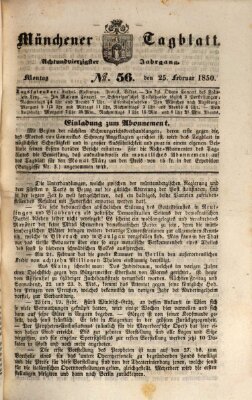 Münchener Tagblatt Montag 25. Februar 1850