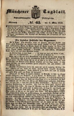 Münchener Tagblatt Mittwoch 6. März 1850