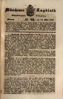 Münchener Tagblatt Mittwoch 13. März 1850