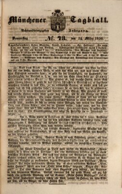 Münchener Tagblatt Donnerstag 14. März 1850