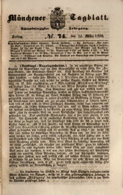 Münchener Tagblatt Freitag 15. März 1850