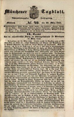 Münchener Tagblatt Mittwoch 20. März 1850