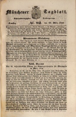 Münchener Tagblatt Samstag 23. März 1850