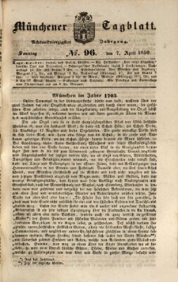 Münchener Tagblatt Sonntag 7. April 1850