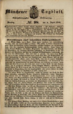 Münchener Tagblatt Dienstag 9. April 1850