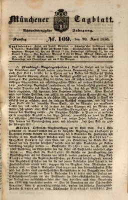 Münchener Tagblatt Samstag 20. April 1850