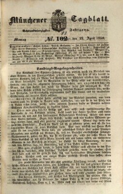 Münchener Tagblatt Montag 22. April 1850