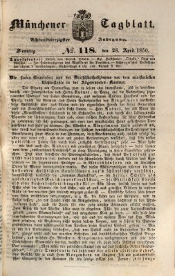 Münchener Tagblatt Sonntag 28. April 1850