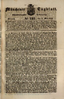 Münchener Tagblatt Mittwoch 1. Mai 1850