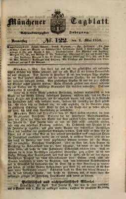 Münchener Tagblatt Donnerstag 2. Mai 1850