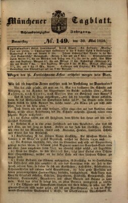 Münchener Tagblatt Donnerstag 30. Mai 1850