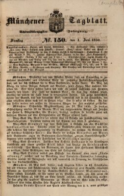 Münchener Tagblatt Samstag 1. Juni 1850