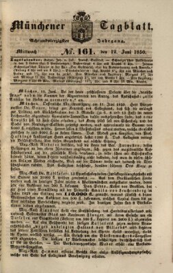 Münchener Tagblatt Mittwoch 12. Juni 1850