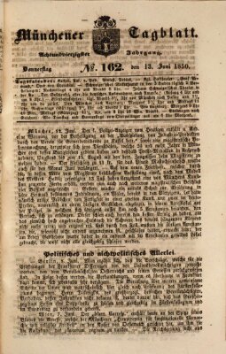 Münchener Tagblatt Donnerstag 13. Juni 1850