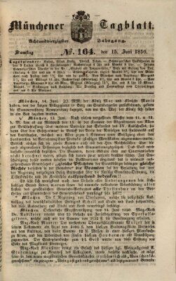 Münchener Tagblatt Samstag 15. Juni 1850