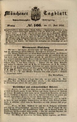 Münchener Tagblatt Montag 17. Juni 1850