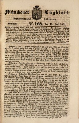 Münchener Tagblatt Mittwoch 19. Juni 1850