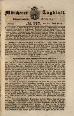 Münchener Tagblatt Freitag 28. Juni 1850