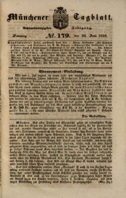 Münchener Tagblatt Sonntag 30. Juni 1850