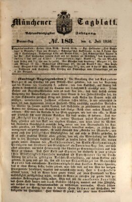 Münchener Tagblatt Donnerstag 4. Juli 1850