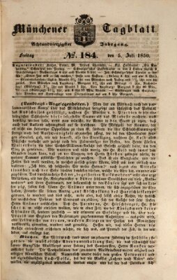 Münchener Tagblatt Freitag 5. Juli 1850