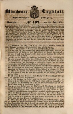 Münchener Tagblatt Donnerstag 18. Juli 1850