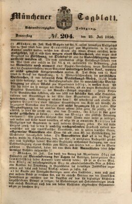 Münchener Tagblatt Donnerstag 25. Juli 1850