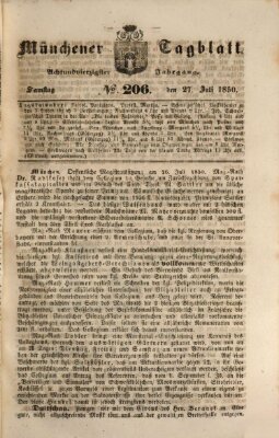 Münchener Tagblatt Samstag 27. Juli 1850