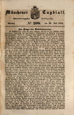 Münchener Tagblatt Montag 29. Juli 1850